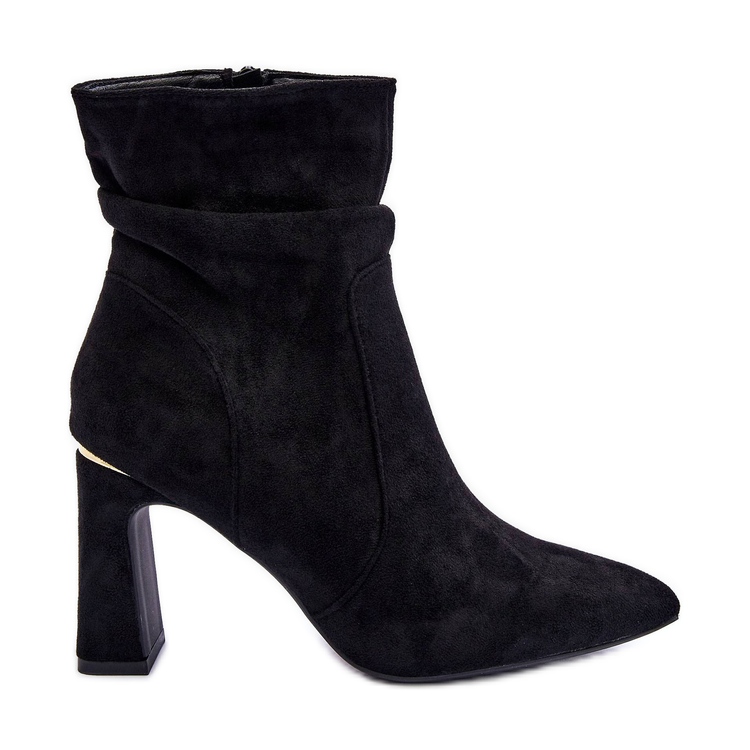 PG1 Stivali con tacco in camoscio nero melamene