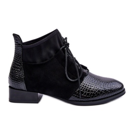 Stivali da donna con tacco piatto neri S.Barski 259-1 nero