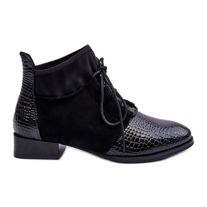 Stivali da donna con tacco piatto neri S.Barski 259-1 nero