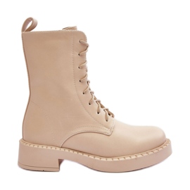 WS1 Stivali da lavoro con tacco piatto Aganne beige chiaro