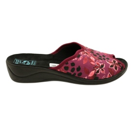 Pantofole da donna in velluto Adanex 28344 Marrone con fiori nero