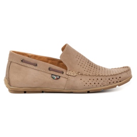 Olivier Mocassini estivi da uomo in pelle 085DKNT marrone