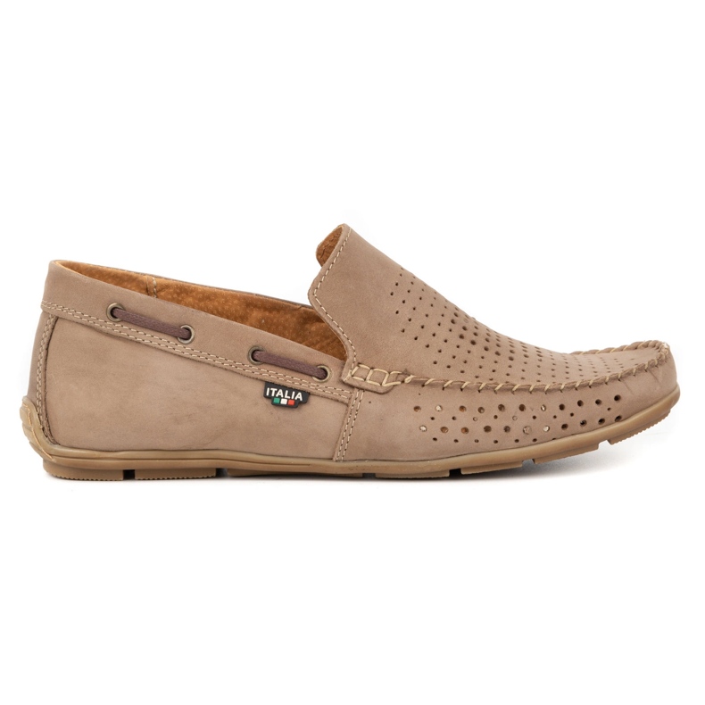 Olivier Mocassini estivi da uomo in pelle 085DKNT marrone