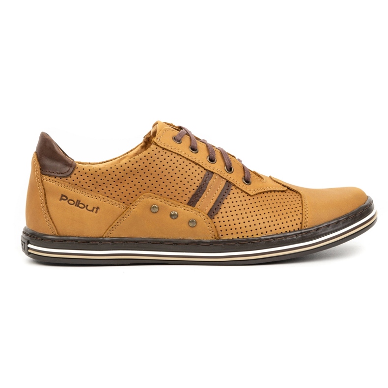Polbut Scarpe casual da uomo in pelle 1801P rosse arancia