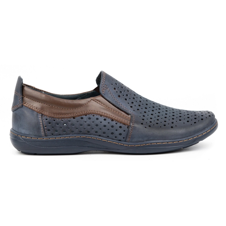 Olivier Mocassini traforati estivi da uomo 662 blu navy