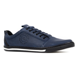 Polbut Scarpe casual da uomo in pelle 2121/2 blu navy