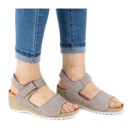 WASAK Comodi sandali da donna in pelle 0474W grigio