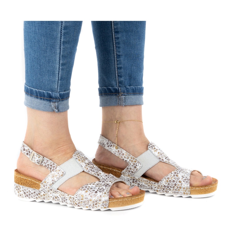 WASAK Comodi sandali in pelle da donna 0622W grigio