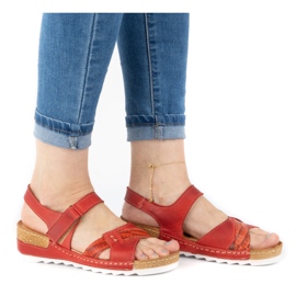 WASAK Comodi sandali da donna in pelle 0620W rosso