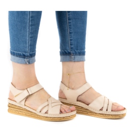 WASAK Comodi sandali da donna in pelle 0658W beige