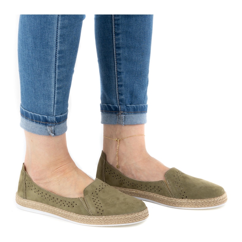WASAK Scarpe donna espadrillas in pelle 0646W verde