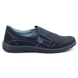 Olivier Mocassini in pelle da uomo 943MA blu navy