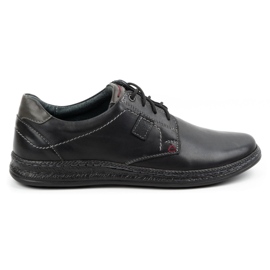 Olivier Scarpa casual da uomo in pelle 930MA nera nero