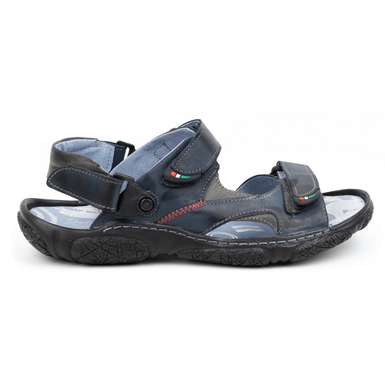 Olivier Sandali da uomo in pelle per il conducente 362MA blu navy