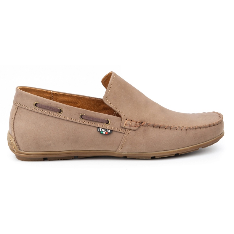Olivier Mocassini in pelle da uomo 085KNT marrone chiaro