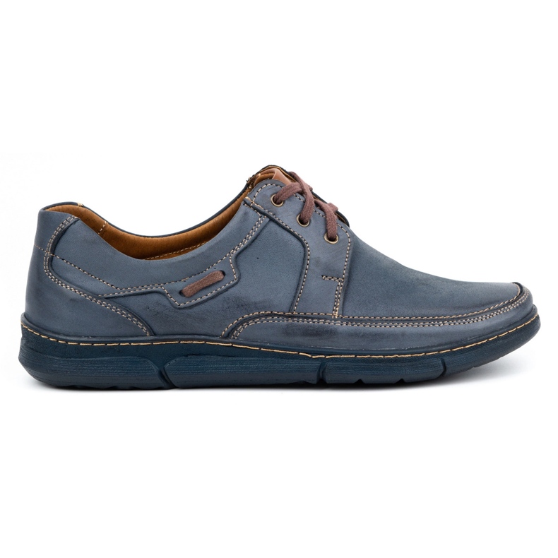 Olivier Scarpa stringata da uomo in pelle 60K blu navy