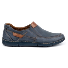 Olivier Slip-on da uomo in pelle 62K blu navy