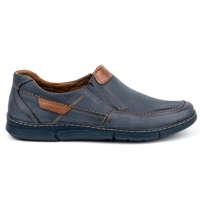 Olivier Slip-on da uomo in pelle 62K blu navy