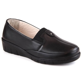 Scarpe da donna comode in pelle con elastico nero T.Sokolski J207