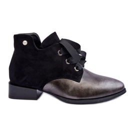 Tacchi piatti da donna con lacci neri Meroni nero