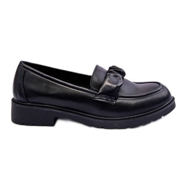 Mocassini in Pelle Tacco Basso Nero S.Barski HY335