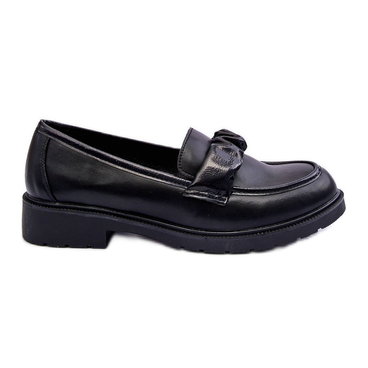 Mocassini in Pelle Tacco Basso Nero S.Barski HY335