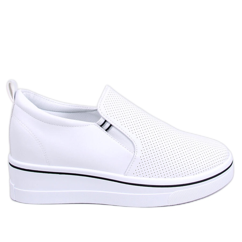 Jenkins Sneaker slip-on con zeppa bianca
