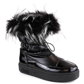 Doposci da donna con plateau e pelliccia nera Big Star MM274379 nero