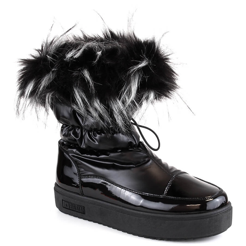 Doposci da donna con plateau e pelliccia nera Big Star MM274379 nero