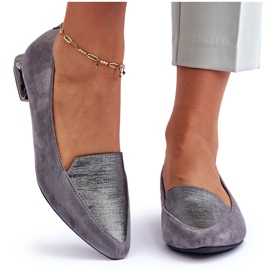 PD1 Ballerine piatte in camoscio Grigio Loxes