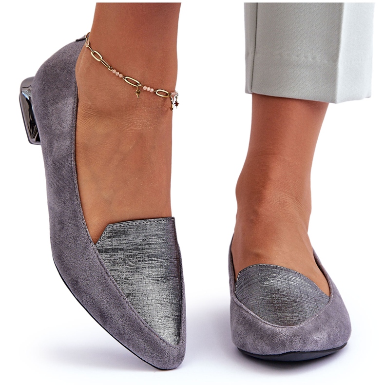 PD1 Ballerine piatte in camoscio Grigio Loxes