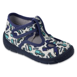 Pantofole per bambini Befado 630P008 con macchinine blu