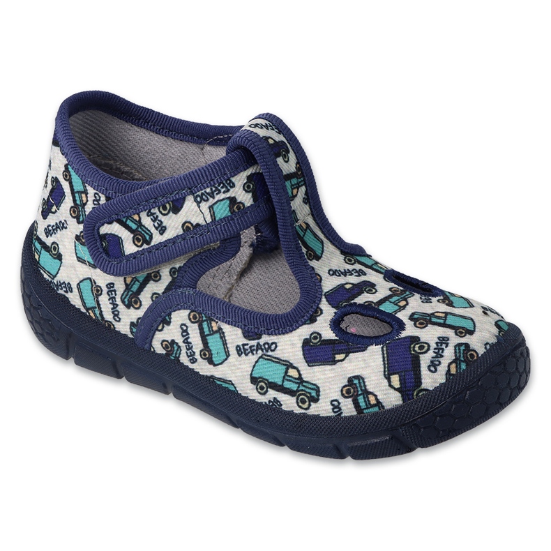 Pantofole per bambini Befado 630P008 con macchinine blu