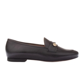 Marco Shoes Mocassini decorati in oro nero