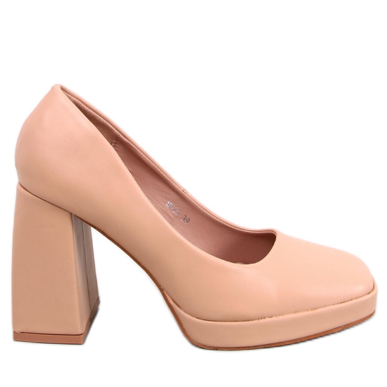 Décolleté tacco largo Nessa Nude beige