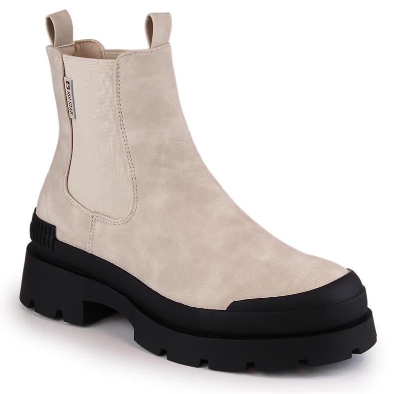 Stivaletti Chelsea da donna sulla piattaforma beige Big Star MM274322
