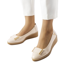 Inna Ballerine beige con soletta in pelle di Kajla