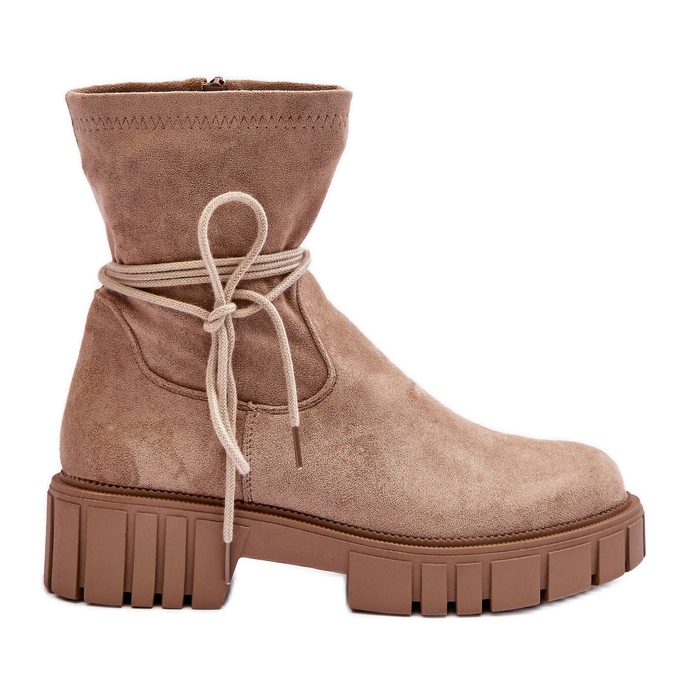 Stivaletti Camoscio Donna Beige Lineanor