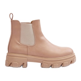 Stivali Bassi in Pelle Jodhpur Beige Alcanassa