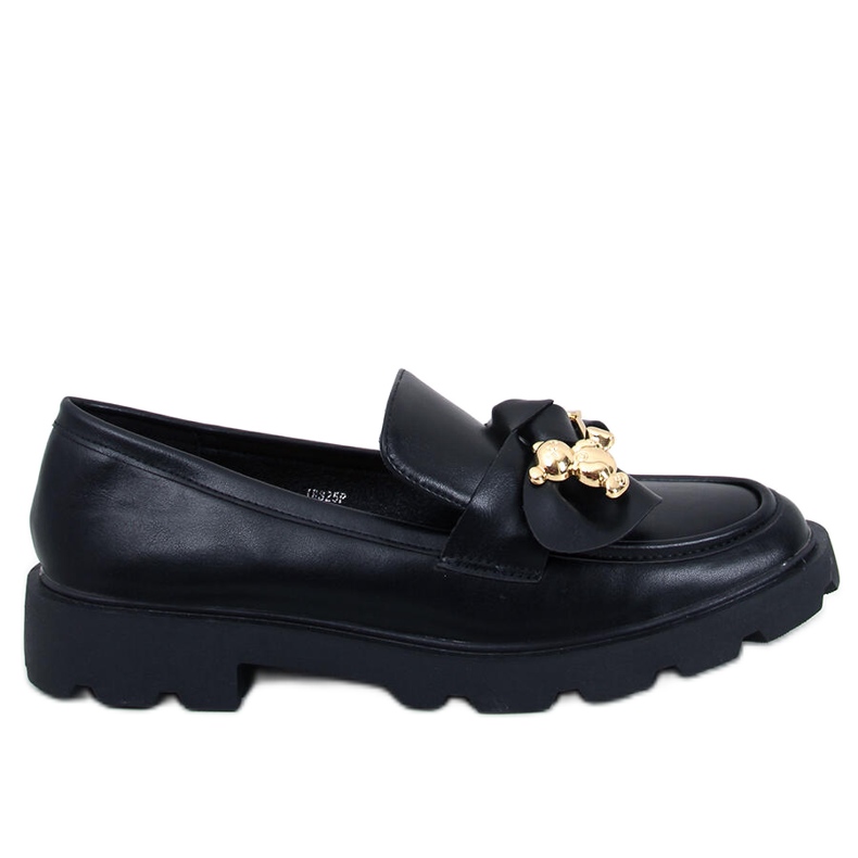 Mocassini con orsetto d'oro Honey Black nero
