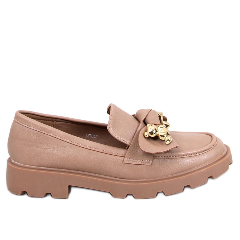 Mocassini con orsacchiotto dorati Honey Khaki beige