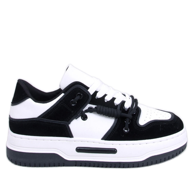 Clavell Sneakers nere con suola alta bianca