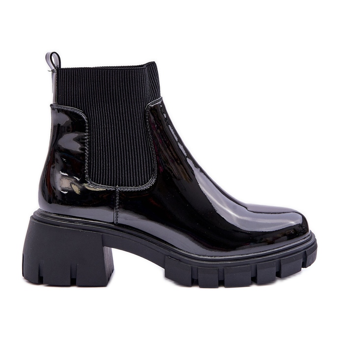 Stivaletti Chelsea Donna Laccato Nero Cirie