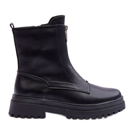 Stivali da donna in pelle con cerniera Chlorike nero
