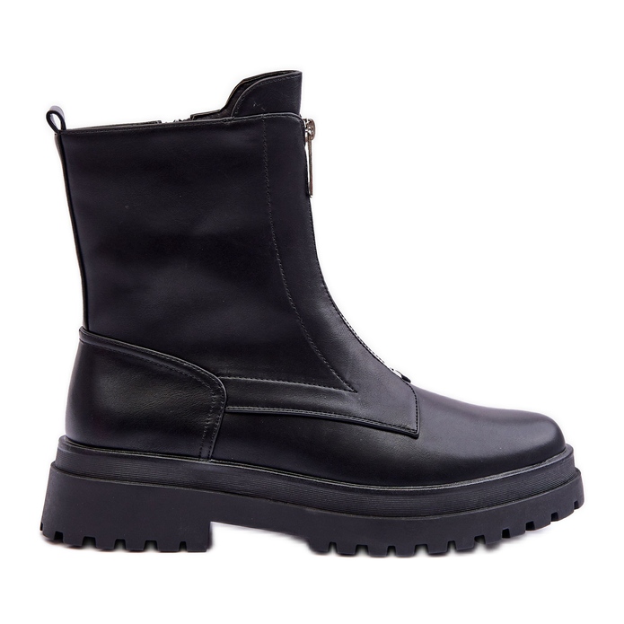 Stivali da donna in pelle con cerniera Chlorike nero