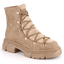 Stivali piattaforma con pelliccia Big Star W INT1926B beige