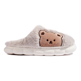 Pantofole da donna beige con orsacchiotto Shelovet