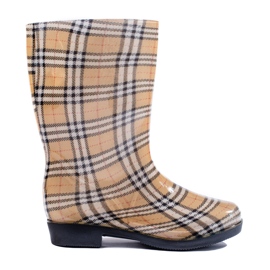 Stivali da donna in gomma a scacchi Shelovet beige