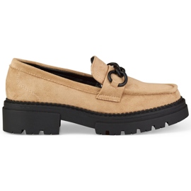 La.Fi Mocassini beige su plateau in camoscio