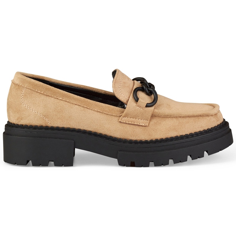 La.Fi Mocassini beige su plateau in camoscio